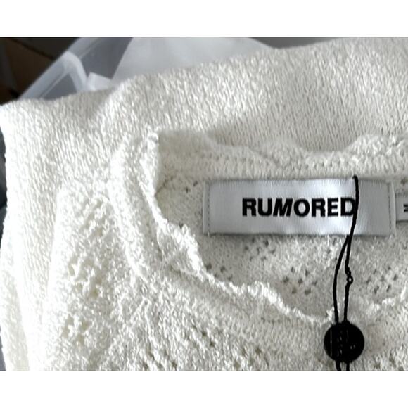 NWT $128 REVOLVE RUMORED Vermont white knit mini dress L winter wedding - Picture 5 of 16